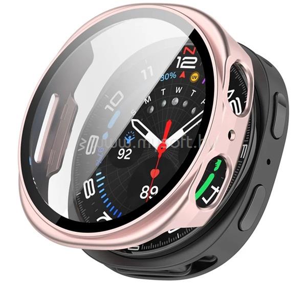 GIGAPACK Samsung Watch 9 eSIM 40mm / 9 40mm GIGAPACK Műanyag keret BUMPER, ütésállóság + kijelzővédő üveg, RÓZSASZÍN