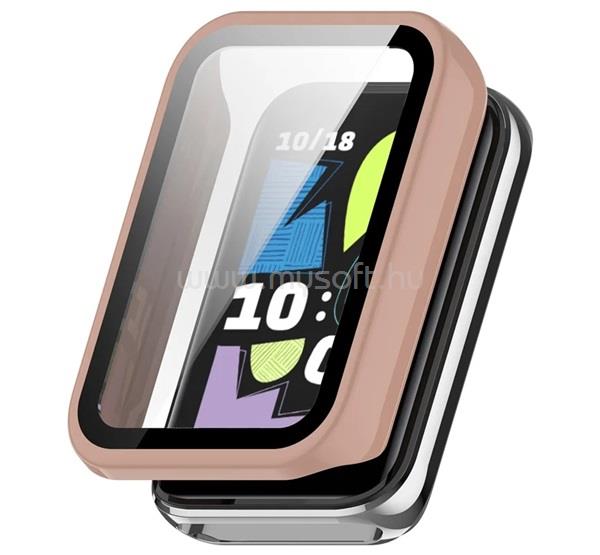 GIGAPACK Honor Band 10 GIGAPACK Műanyag keret BUMPER, ütésállóság + kijelzővédő üveg, RÓZSASZÍN