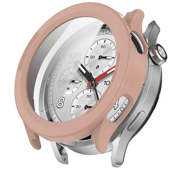 GIGAPACK Xiaomi Watch S5 GIGAPACK Műanyag keret BUMPER, ütésállóság + kijelzővédő üveg, RÓZSASZÍN