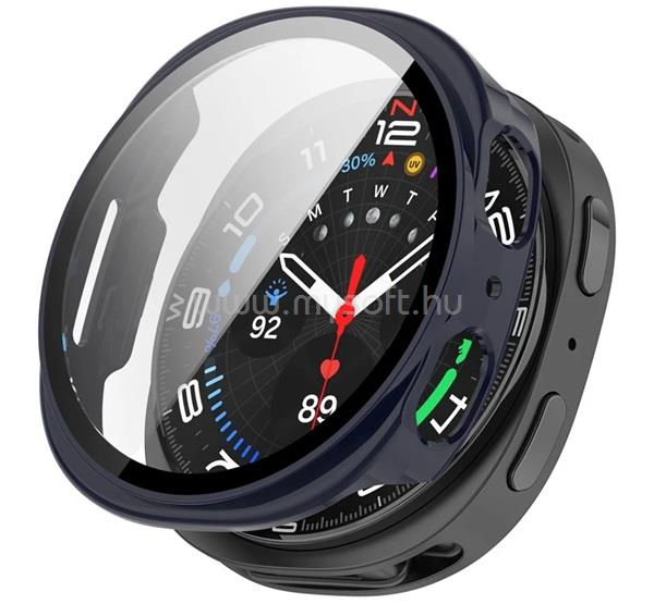 GIGAPACK Samsung Watch 8 eSIM 44mm / 8 44mm GIGAPACK Műanyag keret BUMPER, ütésállóság + kijelzővédő üveg, SÖTÉTKÉK
