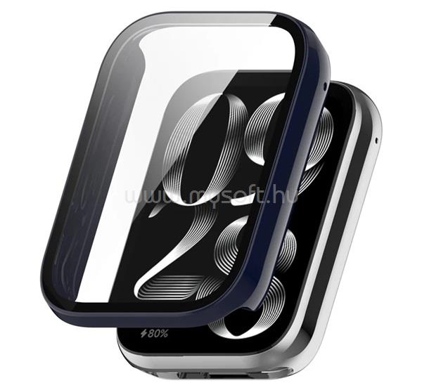GIGAPACK Xiaomi Smart Band 10 Pro NFC GIGAPACK Műanyag keret BUMPER, ütésállóság + kijelzővédő üveg, SÖTÉTKÉK