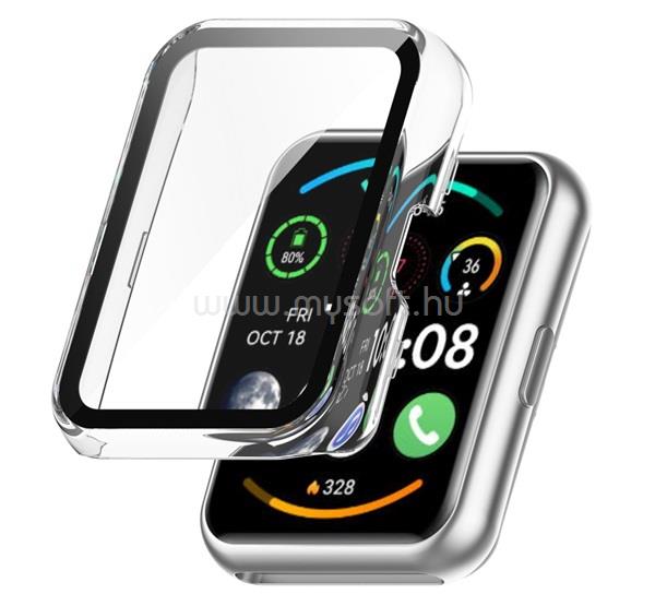 GIGAPACK Huawei Watch Fit 2 GIGAPACK Műanyag keret ütésálló + kijelzővédő üveg ÁTLÁTSZÓ