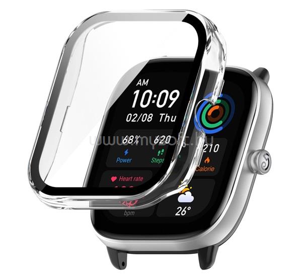 GIGAPACK Amazfit GTS 4 Mini GIGAPACK Műanyag keret ütésálló + kijelzővédő üveg ÁTLÁTSZÓ