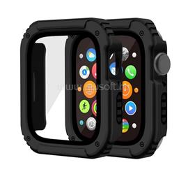 GIGAPACK Apple Watch Series 9 45mm / 8 45mm / 7 45mm GIGAPACK Műanyag keret ütésálló + kijelzővédő üveg FEKETE GP-111512 small