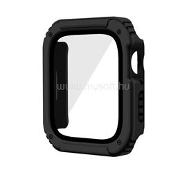 GIGAPACK Apple Watch Series SE 3 44mm / SE 2 44mm / SE 44mm GIGAPACK Műanyag keret ütésálló + kijelzővédő üveg FEKETE GP-125067 small