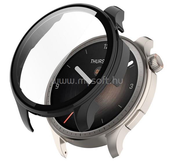 GIGAPACK Amazfit Balance GIGAPACK Műanyag keret ütésálló + kijelzővédő üveg FEKETE