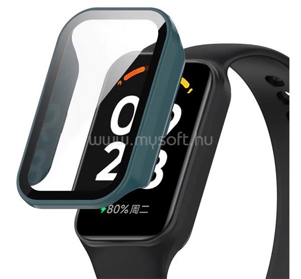 GIGAPACK Smart Band 8 Active / Redmi Smart Band 2 GIGAPACK Műanyag keret ütésállóság + kijelzővédő üveg SÖTÉTZÖLD
