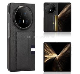 GIGAPACK Honor Magic V5 GIGAPACK Műanyag telefonvédő bőr hatású hátlap, kártyatartó, FEKETE GP-175434 small