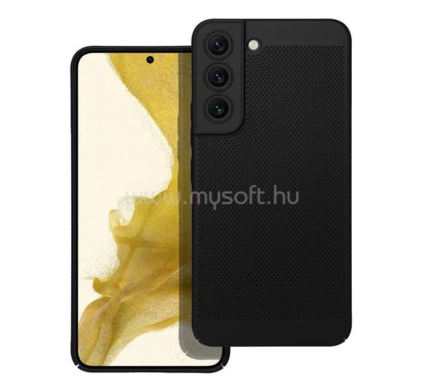 GIGAPACK Samsung S22 GIGAPACK Műanyag telefonvédő légáteresztő, kameravédő, FEKETE
