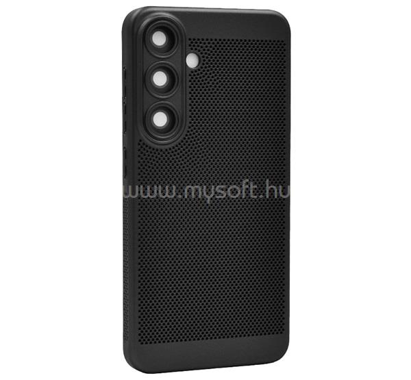 GIGAPACK Samsung S25 Plus GIGAPACK Műanyag telefonvédő légáteresztő, kameravédő, FEKETE