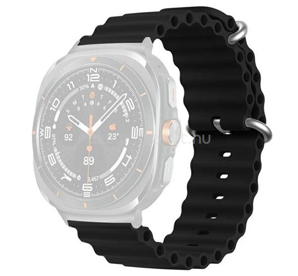 GIGAPACK Samsung Watch Ultra 2 eSIM 47mm / Ultra 47mm GIGAPACK Pótszíj egyedi méret, hullám, FEKETE
