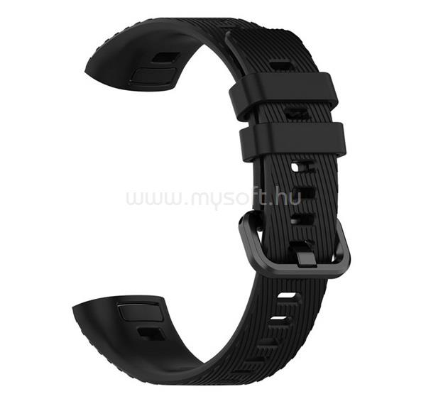 GIGAPACK Huawei Band 4 Pro GIGAPACK pótszíj egyedi méret, csíkos, FEKETE