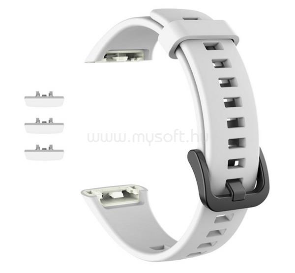 GIGAPACK Honor Band 6 / Huawei Band 6 GIGAPACK Pótszíj egyedi méret, szilikon, FEHÉR