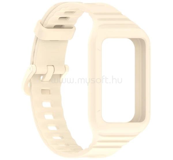 GIGAPACK Honor Band 10 / Band 9 GIGAPACK Pótszíj egyedi méret, ütésállóság + szilikon keret, BÉZS