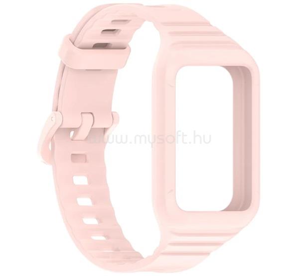 GIGAPACK Honor Band 10 / Band 9 GIGAPACK Pótszíj egyedi méret, ütésállóság + szilikon keret, RÓZSASZÍN