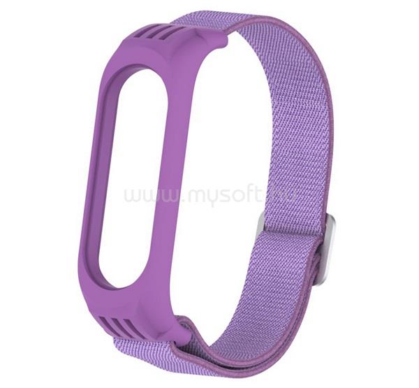 GIGAPACK Xiaomi Mi Band 6 / Mi Band 5 / MI Band 4 GIGAPACK Pótszíj egyedi méret, textil, LILA