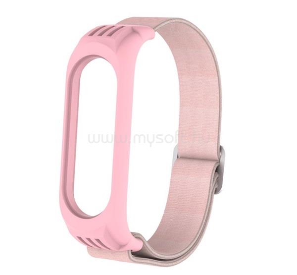 GIGAPACK Xiaomi Mi Band 6 / Mi Band 5 / MI Band 4 GIGAPACK Pótszíj egyedi méret, textil, RÓZSASZÍN
