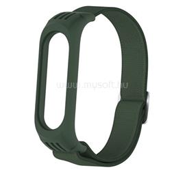 GIGAPACK Xiaomi Mi Band 6 / Mi Band 5 / MI Band 4 GIGAPACK Pótszíj egyedi méret, textil, SÖTÉTZÖLD GP-110032 small