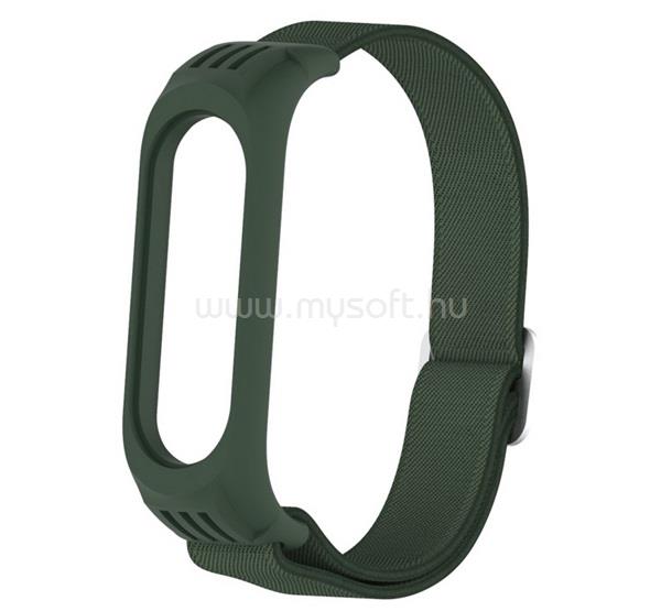 GIGAPACK Xiaomi Mi Band 6 / Mi Band 5 / MI Band 4 GIGAPACK Pótszíj egyedi méret, textil, SÖTÉTZÖLD