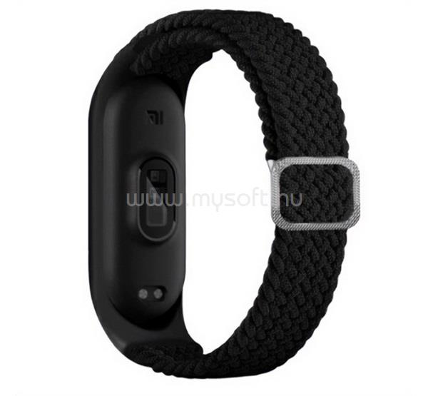 GIGAPACK Xiaomi Mi Band 7 / Mi Band 6 NFC / Mi Band 6 GIGAPACK Pótszíj egyedi méret, szőtt minta, FEKETE