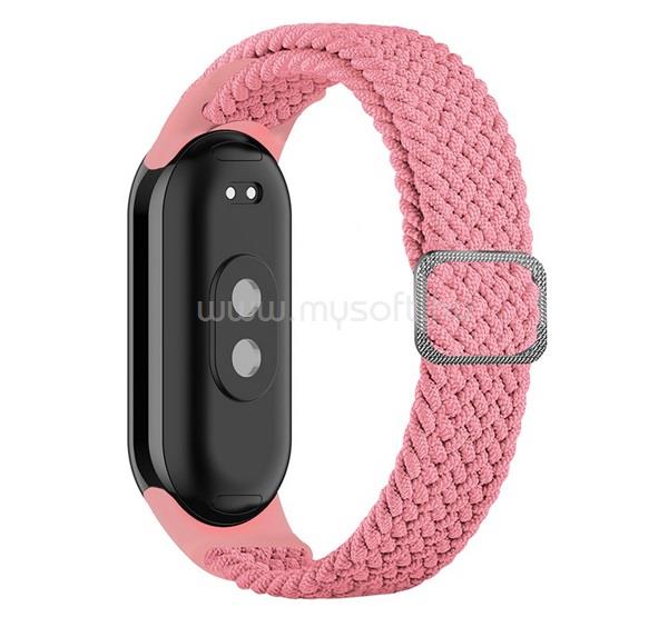 GIGAPACK Xiaomi Smart Band 10 / Smart Band 9 / Band 8 GIGAPACK Pótszíj egyedi méret, szőtt minta, RÓZSASZÍN