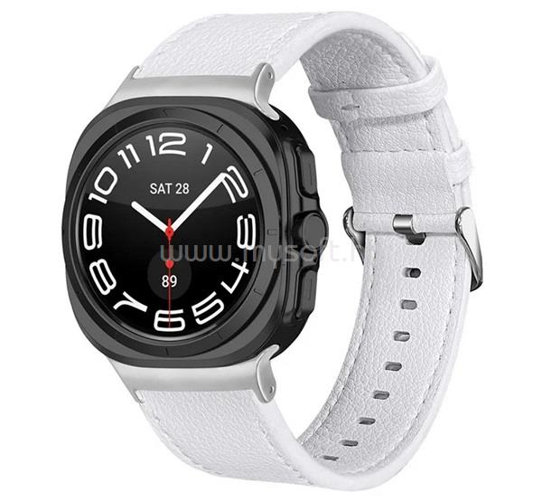 GIGAPACK Samsung Watch Ultra eSIM 47mm GIGAPACK Pótszíj egyedi méret, valódi bőr, FEHÉR
