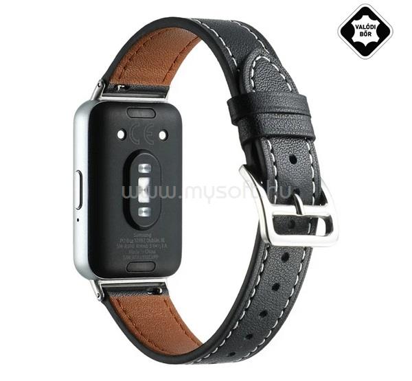 GIGAPACK Samsung Fit 3 GIGAPACK Pótszíj egyedi méret, valódi bőr, FEKETE