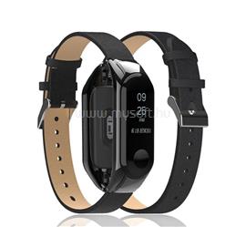 GIGAPACK Xiaomi MI Band 4 / MI Band 3 GIGAPACK Pótszíj egyedi méret, valódi bőr, FEKETE GP-89674 small