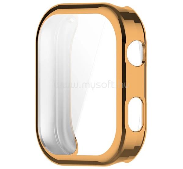 GIGAPACK Redmi Watch 6 NFC / 6 GIGAPACK Szilikon keret BUMPER, ütésállóság + kijelzővédő üveg, ROZÉARANY
