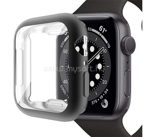 GIGAPACK Apple Watch Series 9 45mm / 8 45mm / 7 45mm GIGAPACK Szilikon keret ütésálló FEKETE