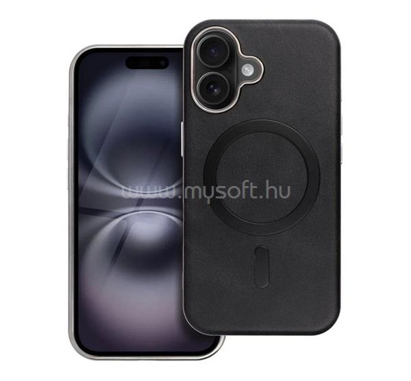 GIGAPACK iPhone 11 GIGAPACK Szilikon telefonvédő ECO bőr hatású hátlap, prémium, FEKETE