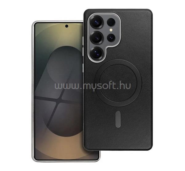 GIGAPACK Samsung A18 5G / A18 4G / A17 4G GIGAPACK Szilikon telefonvédő ECO bőr hatású hátlap, prémium, FEKETE