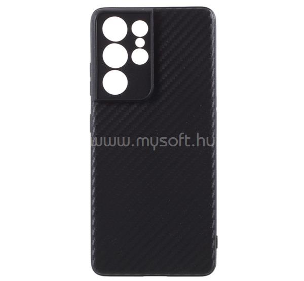 GIGAPACK Samsung S21 Ultra GIGAPACK Szilikon telefonvédő karbon minta FEKETE