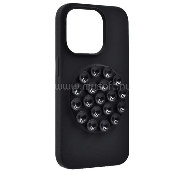 GIGAPACK iPhone 14 Pro Max GIGAPACK Szilikon telefonvédő matt, tapadókorong, FEKETE