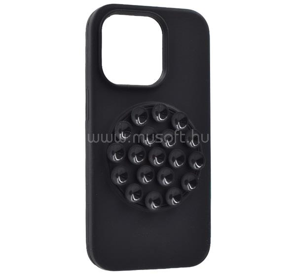 GIGAPACK iPhone 14 Pro GIGAPACK Szilikon telefonvédő matt, tapadókorong, FEKETE