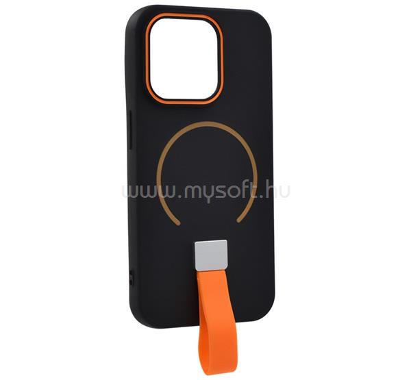 GIGAPACK iPhone 14 Pro GIGAPACK Szilikon telefonvédő mikrofiber plüss belső, MagSafe, FEKETE