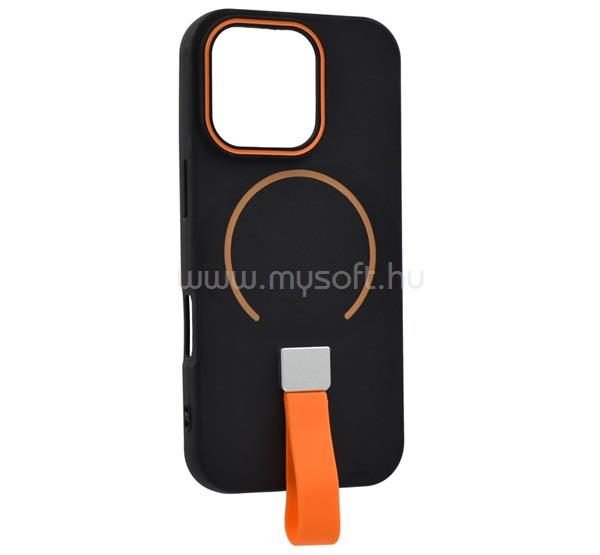 GIGAPACK iPhone 16 Pro GIGAPACK Szilikon telefonvédő mikrofiber plüss belső, MagSafe, FEKETE