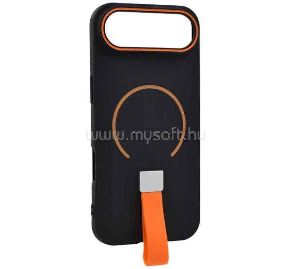 GIGAPACK iPhone Air GIGAPACK Szilikon telefonvédő mikrofiber plüss belső, MagSafe, FEKETE