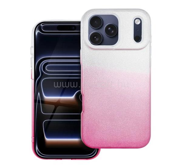 GIGAPACK iPhone 18 Pro Max / 17 Pro Max GIGAPACK Szilikon telefonvédő műanyag belső, csillogó hátlap, ÁTLÁTSZÓ/RÓZSASZÍN