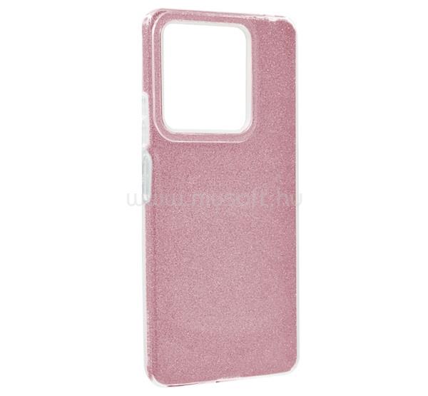 GIGAPACK Redmi Note 14 5G GIGAPACK Szilikon telefonvédő műanyag belső, csillogó hátlap, RÓZSASZÍN