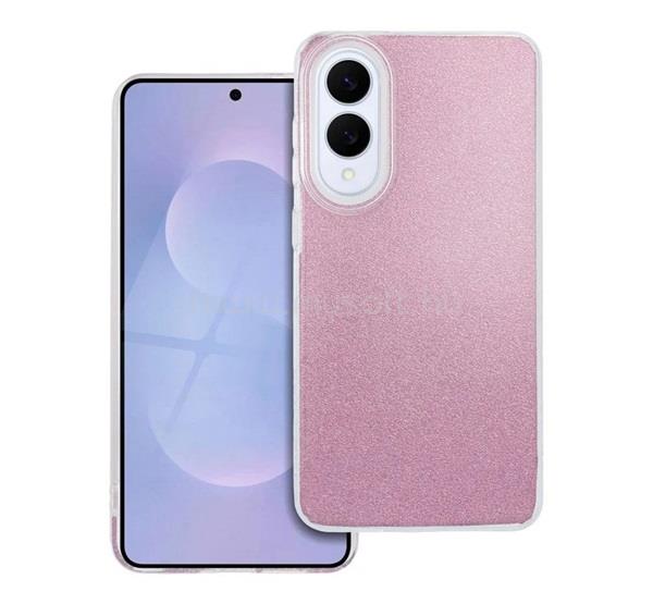 GIGAPACK Samsung S25 Edge GIGAPACK Szilikon telefonvédő műanyag belső, csillogó hátlap, RÓZSASZÍN