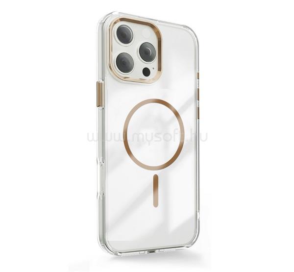 GIGAPACK iPhone 16 Pro GIGAPACK Szilikon telefonvédő műanyag hátlap, légpárnás sarok, ARANY