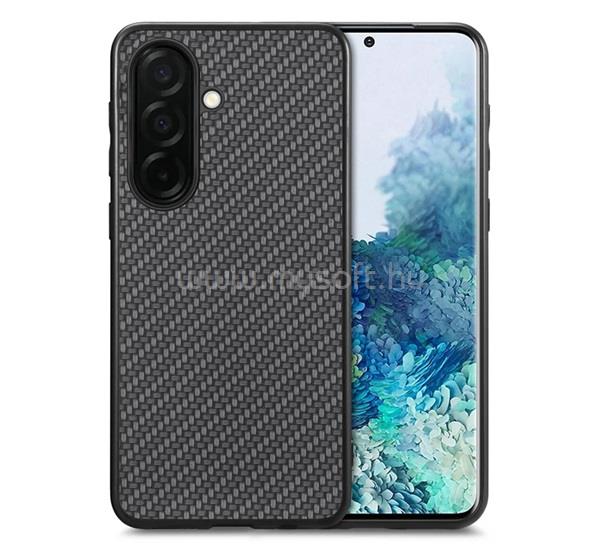 GIGAPACK Samsung A57 5G GIGAPACK Szilikon telefonvédő műanyag hátlap, karbon minta, FEKETE