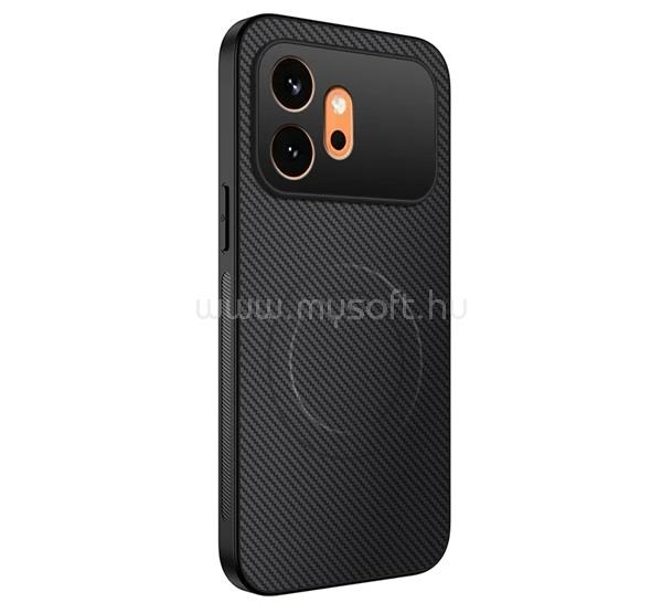GIGAPACK Honor 600 GIGAPACK Szilikon telefonvédő műanyag hátlap, mágneses, FEKETE