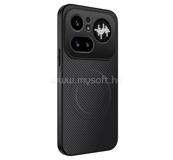 GIGAPACK Nothing Phone 4a Pro GIGAPACK Szilikon telefonvédő műanyag hátlap, MagSafe, FEKETE