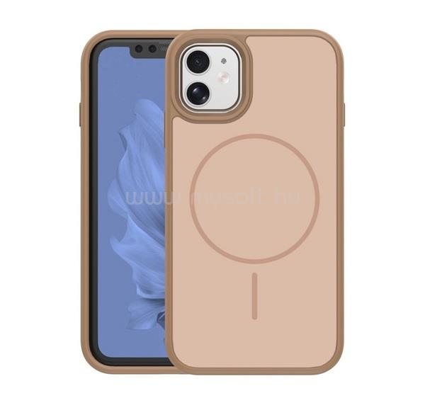 GIGAPACK iPhone 11 GIGAPACK Szilikon telefonvédő műanyag hátlap, MagSafe, BARNA
