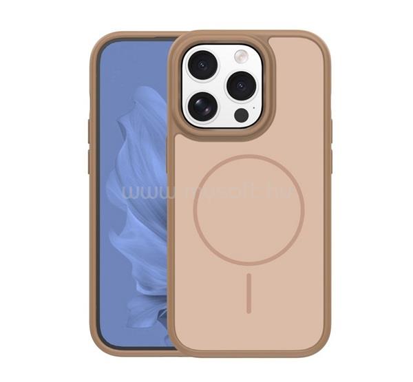 GIGAPACK iPhone 14 Pro GIGAPACK Szilikon telefonvédő műanyag hátlap, MagSafe, BARNA