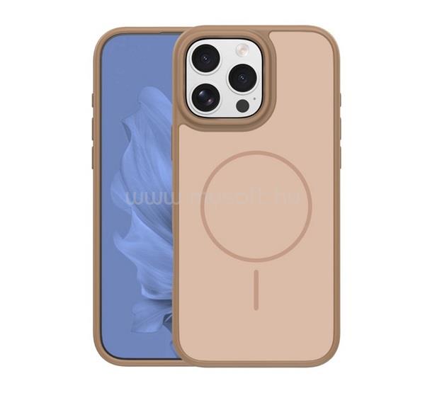 GIGAPACK iPhone 16 Pro GIGAPACK Szilikon telefonvédő műanyag hátlap, MagSafe, BARNA