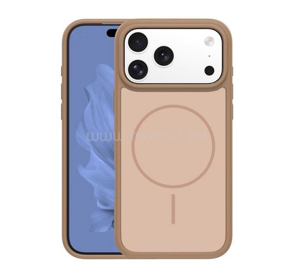 GIGAPACK iPhone 18 Pro / 17 Pro GIGAPACK Szilikon telefonvédő műanyag hátlap, MagSafe, BARNA