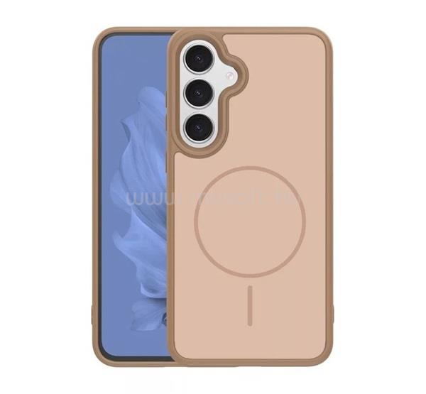 GIGAPACK Samsung S26 GIGAPACK Szilikon telefonvédő műanyag hátlap, MagSafe, BARNA